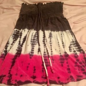Super cute pink and grey tie dye beach cover up